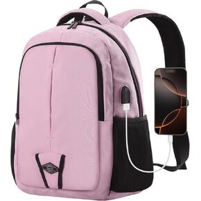 Zecti Travel Laptop Backpack for Men Women 17 Inch Casual Backpack for Work,Travel,Carry on College Backpack with USB Charging Hole, Water Resistant,Large Capacity Grey