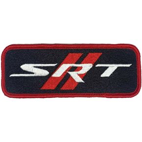 Dodge SRT Rhombus Logo Embroidered Patch 4.5 inch x 1.5 inch | Heat Seal Patch for Clothes, Jean Jacket, Black Backpack, Hat, Jackets, and More