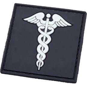 Caduceus Medic PVC Patch Compatible with Velcro Patches for Hats, Tactical Patches, Molle Accessories Military Patches, Backpack Patches, Patches for Backpacks