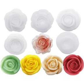 5Pcs Rose Silicone Mold for Resin Casting Flower Candle Mold Soap Molds Epoxy Resin Molds for Crafts