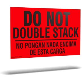 Kenco 3" X 5" Do not Double Stack Bilingual English Spanish Shipping Label Stickers -500 Labels Per Roll