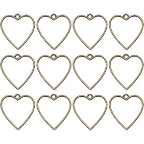 PATIKIL Jewelry Making Charm Bulk, 60 Pcs Alloy Open Back Heart Shape Bezel Frame Pendants for Necklace,Bracelet,Earring Making