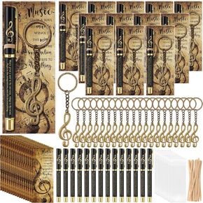 30 Sets Christmas Music Appreciation Gifts Inspirational Pens Bookmarks and Keychains Music Themed Gift Bulk Motivational Music Classroom Awards for Choir Teacher Musician Student Lover Club