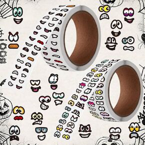 2000Pcs Halloween Stickers Mouth Eyes Stickers Cartoon Stickers Labels for Art Craft DIY Scrapbook(Colorful)