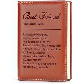 Best Friend Definition Leather Travel Journal Notebook Best Friend Gift BFF Bestie Gifts Friendship Gifts for Women Friend Soul Sister Gift (An irreplaceable)