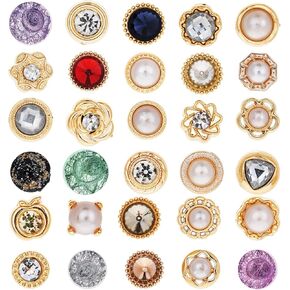 30 Sets Pearl Brooch Buttons Women Shirt Brooch Buttons Cover up Anti-Exposure Fixed Brooches No Sew Buttons for Dress Blouse Low Cut Tops Cloth Decoration in Saudi Arabia