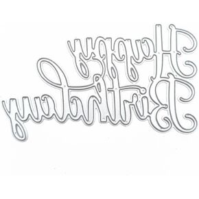 Happy Birthday Die Cut for Card Making, Happy Birthday Metal Cutting Dies Congratulations Die Cuts Embossing Stencils Template for DIY Scrap-Booking Decor Wedding Birthday Blessing Card