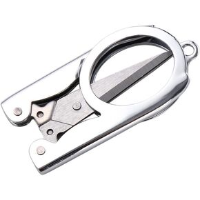 Silver Stainless Steel Folding Scissors Portable Mini Pocket Travel Scissors Embroidery Scissors School Office Supplies Craft Scissors For Student(S)