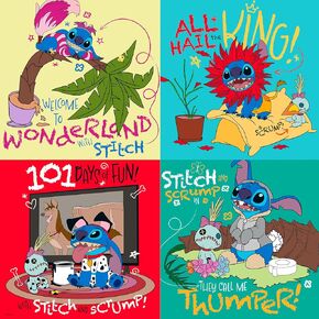 Ceaco - Disney's 100th Anniversary - Stitch Collage - 300 Oversized Piece Jigsaw Puzzle