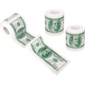 SummitLink 3 Rolls $100 Hundred US Dollar Bill Toilet Paper Tissue Napkin Prank Fun Birthday Party Novelty Gift Idea