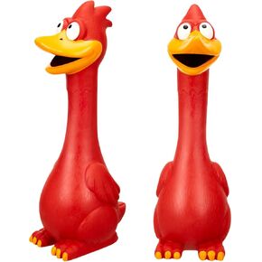 Hungdao 1 Pcs Horse Toys Latex Squeaky Squeeze Chicken Squeak Horse Turkey Balls for Play Fake Screaming Chicken Toys for Horses Soccer Ball for Reduce Separation Anxiety Noise Maker Squeaker (Red)