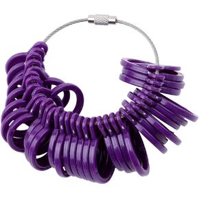Purple Removable Ring Sizer Plastic Jewelry Sizing Measuring Tool Set Finger Sizer Ring Gauges for Men Women Jewelry Sizers and Mandrels Jewelry Making Tools and Accessories