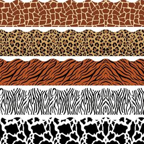 60 Pcs Animal Print Bulletin Board Border Safari Jungle Bulletin Board Decorations Leopard Zebra Tiger Giraffe Cow Bulletin Board Border Back to School Decoration Borders for Classroom Party Supplies