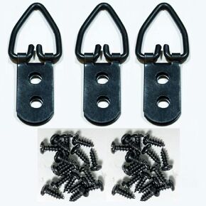 10 Pack Large Black 2 Hole strap Hanger with 20 Screws