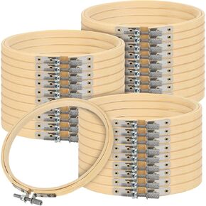 SENJEOK 30PCS 5 Inch Embroidery Hoops, Bamboo Cross Stitch Rings, Round Embroidery Circle Ring for DIY, Sewing