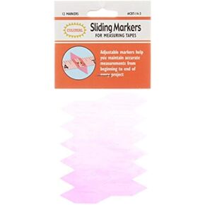 Colonial Needle CBT-14-3 Sliding Markers for Measuring Tapes-12/Pkg, Pink