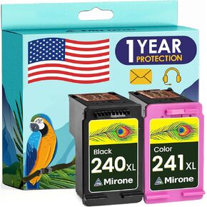 Mirone Remanufactured Ink Cartridges Replacement for Canon 240xl 241xl Combo Pack for Cannon 240 241 Printer Ink Cartridge for Canon MG3600 Ink Cartridges Black Pixma MG3620 Ink PG 240xl Cartridge 2pk