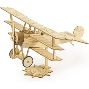 VilogaRC 3D Wooden Airplane DIY Fokker-Dr1 Model Plane Kit, Laser Cut Balsa Model Airplane Kits to Build for Adults, WW1 Wood Aircraft Model Kit for Men Festival Birthday Gift