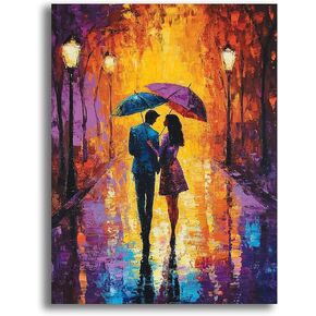 Yomiie 5D Sweet Couple Diamond Painting Kits for Adults, Paint with Diamonds Art Landscapes DIY Full Round Drill Kits, Embroidery Rhinestone Diamond Crystal Craft Canvas Home Wall Decor 30x40 cm