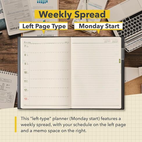 NOLTY Noritsu A5 Weekly Planner 2025, April Start, Japanese Edition, Black in Saudi Arabia