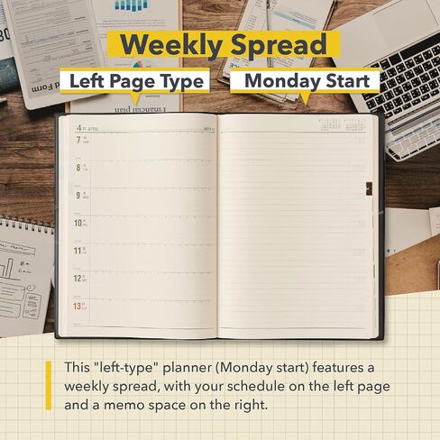 NOLTY Noritsu A5 Weekly Planner 2025, April Start, Japanese Edition, Black in Saudi Arabia