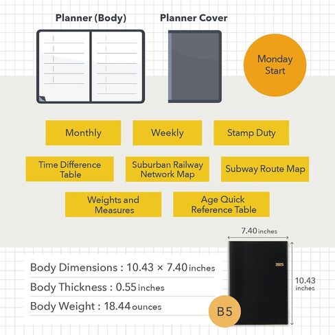 NOLTY Noritsu A5 Weekly Planner 2025, April Start, Japanese Edition, Black in Saudi Arabia