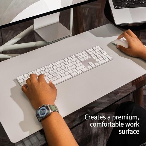 Twelve South Sustainable Leather Large Desk Pad - Desk Mat for Computer, Mouse Traction Surface, Desk Protector, Large Mouse Pad, Moisture and Heat Resistant, Non-Slip Desk Pad, Spill Resistant, Grey in Saudi Arabia