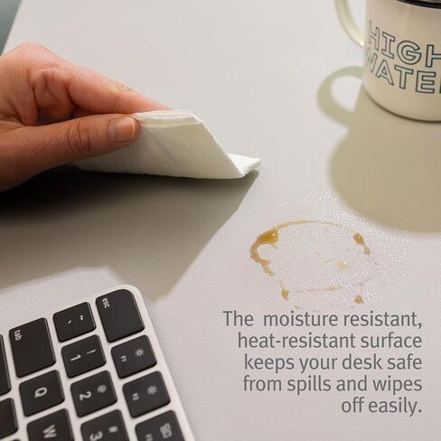 Twelve South Sustainable Leather Large Desk Pad - Desk Mat for Computer, Mouse Traction Surface, Desk Protector, Large Mouse Pad, Moisture and Heat Resistant, Non-Slip Desk Pad, Spill Resistant, Grey in Saudi Arabia