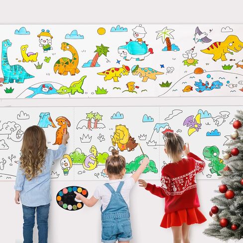 Jar Melo Animal Coloring Roll for Kids -Sticky No Mess Coloring Poster for Toddlers, 118×15.74 Inches Large Coloring Tablecloth, Drawing Paper for Kids' Easel Ideal Gifts for Home Birthday Party in Saudi Arabia