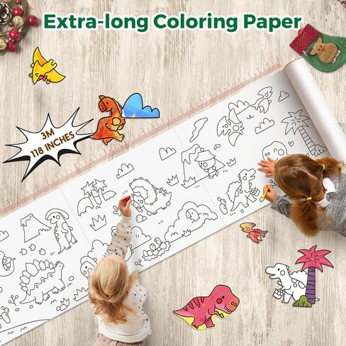 Jar Melo Animal Coloring Roll for Kids -Sticky No Mess Coloring Poster for Toddlers, 118×15.74 Inches Large Coloring Tablecloth, Drawing Paper for Kids' Easel Ideal Gifts for Home Birthday Party in Saudi Arabia