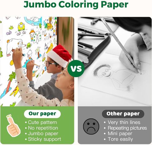 Jar Melo Animal Coloring Roll for Kids -Sticky No Mess Coloring Poster for Toddlers, 118×15.74 Inches Large Coloring Tablecloth, Drawing Paper for Kids' Easel Ideal Gifts for Home Birthday Party in Saudi Arabia