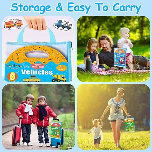 4 Sets Sticker Books for Toddlers 2-4 Years, 122 Pcs Puffy Stickers for Kids, 3D Stickers Books for Toddlers 1-3, Travel Toys for Toddlers, Toddler Airplane Travel Essentials for Kids in Saudi Arabia
