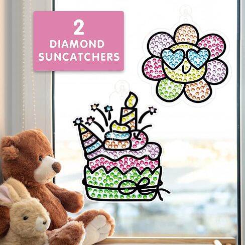BEARUN Gem Art, Kids Diamond Painting Kit-Big 5D Gem, Arts and Crafts for Girls Ages 6-12, Create Your Own Magical Stickers and Suncatchers - Diamond Art Gift for Girls Ages 6, 7, 8, 9, 10-12, 6-8 in Saudi Arabia