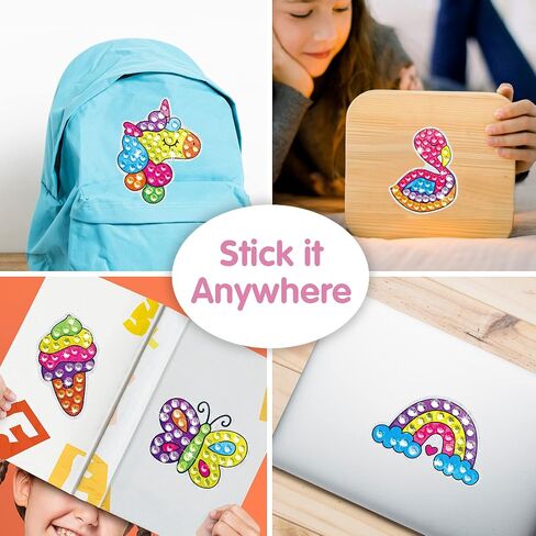 BEARUN Gem Art, Kids Diamond Painting Kit-Big 5D Gem, Arts and Crafts for Girls Ages 6-12, Create Your Own Magical Stickers and Suncatchers - Diamond Art Gift for Girls Ages 6, 7, 8, 9, 10-12, 6-8 in Saudi Arabia