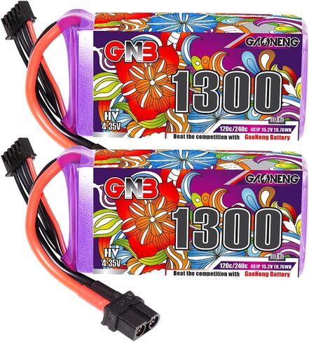 GAONENG GNB 4S LiPo Battery 120C 15.2V 1300mAh LiPo Battery RC with XT60 for Freestyle RC Drones FPV RC Boat Truck Heli Airplane High Discharge C Rating Performance in Saudi Arabia