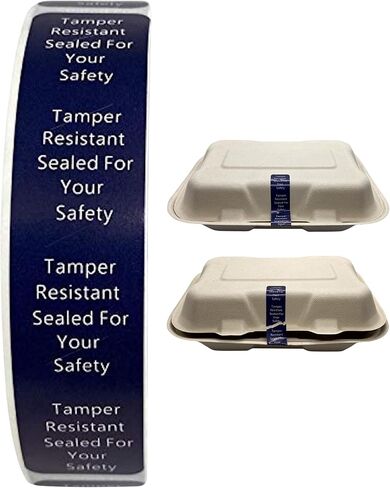 Tamper Evident Tape | Sealed for Your Safety Stickers | 500 Tamper Proof Stickers | Tamper Tape to Help Increase Security During Delivery Stickers | (0.75 x 3.5 in) Navy Blue Tamper Evident Stickers in Kuwait