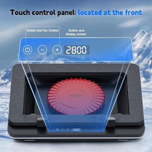 IETS GT600 RGB Laptop Cooling Pad Equipped with Gigantic Turbo-Fan（5.5inch Diameter）,Sealed Foam for Rapid Cooling Gaming Laptop,14.1-19.3 inch Laptop Cooler with 3-Port USB Hub,Dust Filter in Kuwait