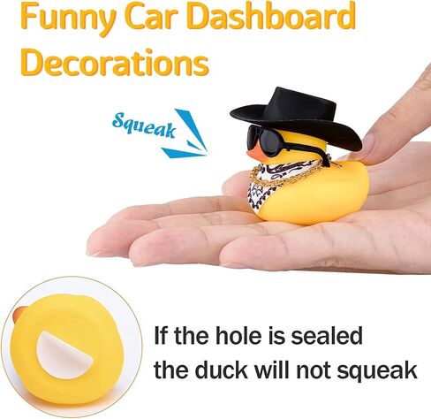 wonuu Car Dashboard Christmas Decorations Rubber Ducks, Christmas Eve Rubber Ducky for Car Ornament Cute Duck with Accessories, Cowboy Hat, Glasses, Necklace (Pink) in Saudi Arabia