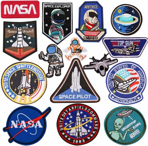 15Pcs NASA Patch Iron On Space Embroidered Patches for Backpacks Clothes Hat Jackets Jeans Sew on Appliques DIY Decorative Badge in Kuwait