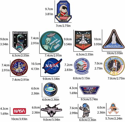 15Pcs NASA Patch Iron On Space Embroidered Patches for Backpacks Clothes Hat Jackets Jeans Sew on Appliques DIY Decorative Badge in Kuwait