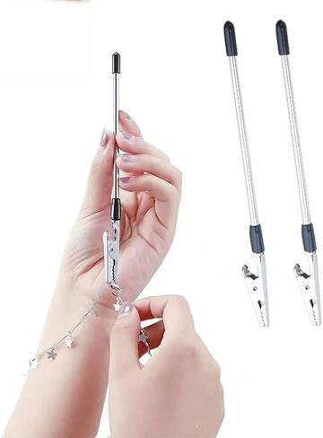 3 Pcs Bracelet Jewelry Helper Holder Bracelet Fastener Opener Tool Watch Clasp Helper Jewelry Clasp Closure Tool Long Tail Alligator Clips Golden in Saudi Arabia