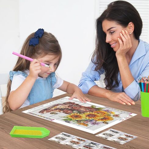 QENSPE Diamond Art Painting Kits for Adults,Boots and Sunflowers Full Drill Diamond Dots Paintings for Beginners,Round 5D DIY Arts and Crafts Gem Art Painting Kits 12x16inch in Kuwait