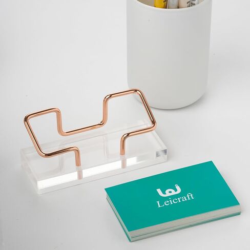 Business Card Holder for Desk, Modern Card Organizers and Office Desk Accessories for Men and Women (Golden) in Kuwait