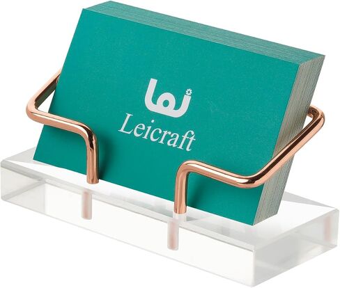 Business Card Holder for Desk, Modern Card Organizers and Office Desk Accessories for Men and Women (Golden) in Kuwait