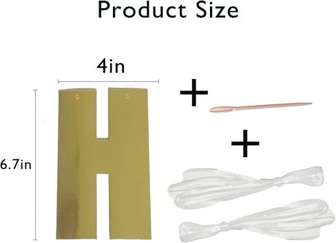 Happy Birthday Banner Bright Golden Birthday Sign Party Decorations Custom Banner Kit Can be Reused Happy Birthday Decor With 2 Wires and 1 Threading Device (Bright Golden) in Saudi Arabia