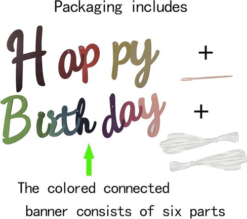 Happy Birthday Banner Bright Golden Birthday Sign Party Decorations Custom Banner Kit Can be Reused Happy Birthday Decor With 2 Wires and 1 Threading Device (Bright Golden) in Saudi Arabia