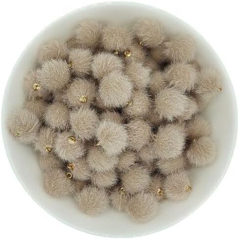 50pcs 17Colors Mixed Imitation Rabbit Fur Ball Pendant 0.6inch Pom Pom Fluffy Ball Charms for Earrings DIY Jewelry Accessories Keychain Bags Phone Chains in Saudi Arabia