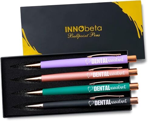 InnoBeta Dental Assistant Gifts, Ballpoint Pen Set of 4, Perfect Dental Assistant Gifts Idea for Women on Birthday and Christmas in Saudi Arabia