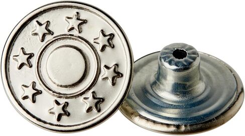 20mm Replacement Jean Buttons 12 Sets Shiny Silver Tack Buttons Close-Match Metal Button for Replacement, Easy Install no Sewing Skin&Clothes Protect with Screw and Tool Button for Jeans Pants Button in Saudi Arabia