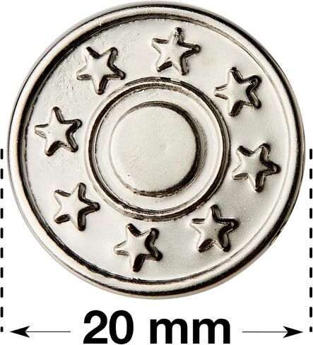 20mm Replacement Jean Buttons 12 Sets Shiny Silver Tack Buttons Close-Match Metal Button for Replacement, Easy Install no Sewing Skin&Clothes Protect with Screw and Tool Button for Jeans Pants Button in Saudi Arabia